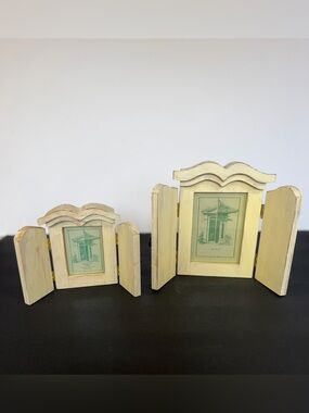 Dennis East Wardrobe Closet Style Wood Photo Frame Picture Frame W/ Doors Set 2